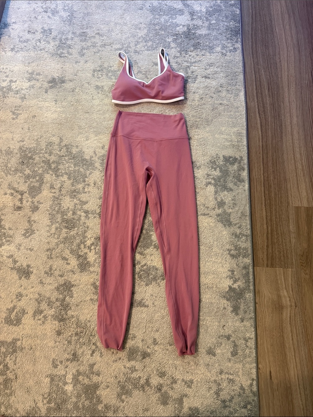 Abercrombie & Fitch Mauve Pink Active Bralette and High-Waist Leggings Set